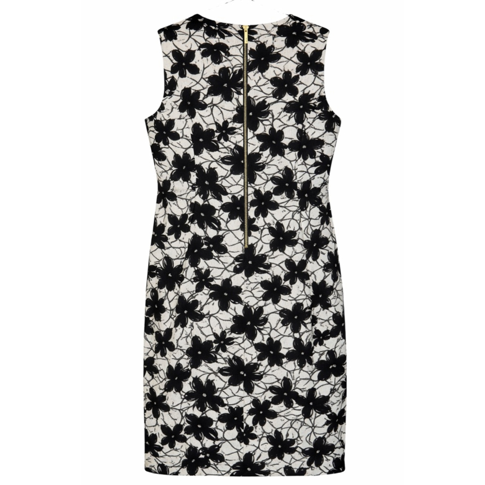 Calvin Klein Black & White Floral Sleeveless Sheath Dress Size 12 - Picture 5 of 11